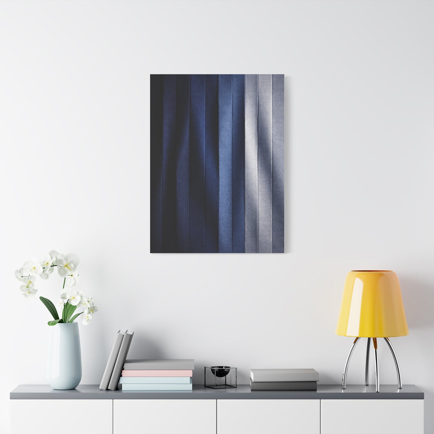 Textile Pleated Navy Composition Wall Art & Canvas Print