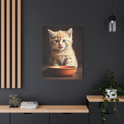 Hungry Kitten Moment Wall Art & Canvas Prints