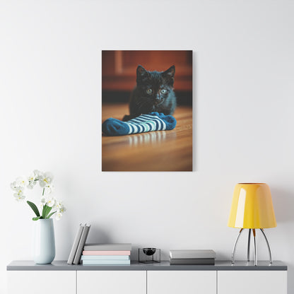 Playful Midnight Kitten Wall Art & Canvas Prints