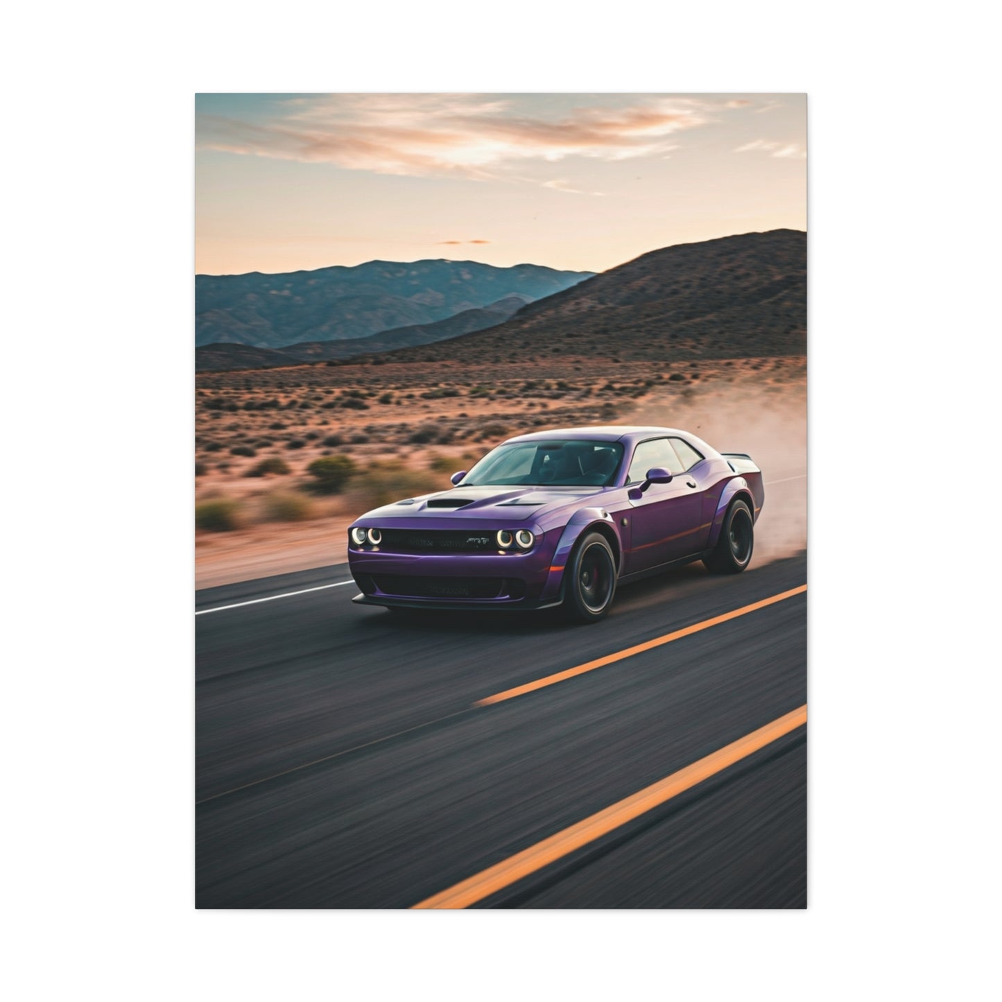 Dodge Challenger Canyon Road Power Run Wall Art & Canvas Prints