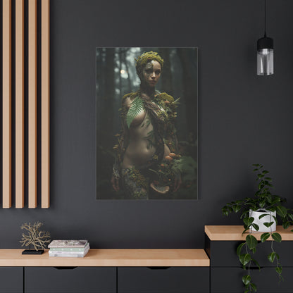 Biophilic Forest Goddess Portrait Wall Art & Canvas Print