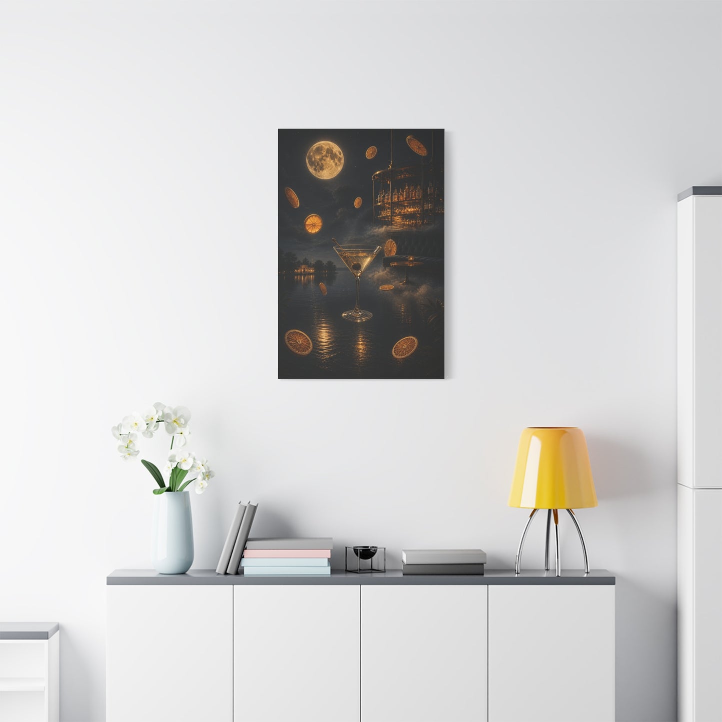 Surreal Moonlit Martini Dreamscape Wall Art & Canvas Print