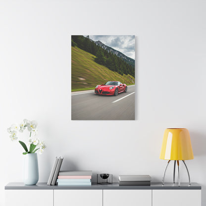 Alfa Romeo 4C Mountain Twisty Road Wall Art & Canvas Prints