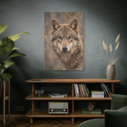 Natural Gray Wolf Close Portrait Wall Art & Canvas Print