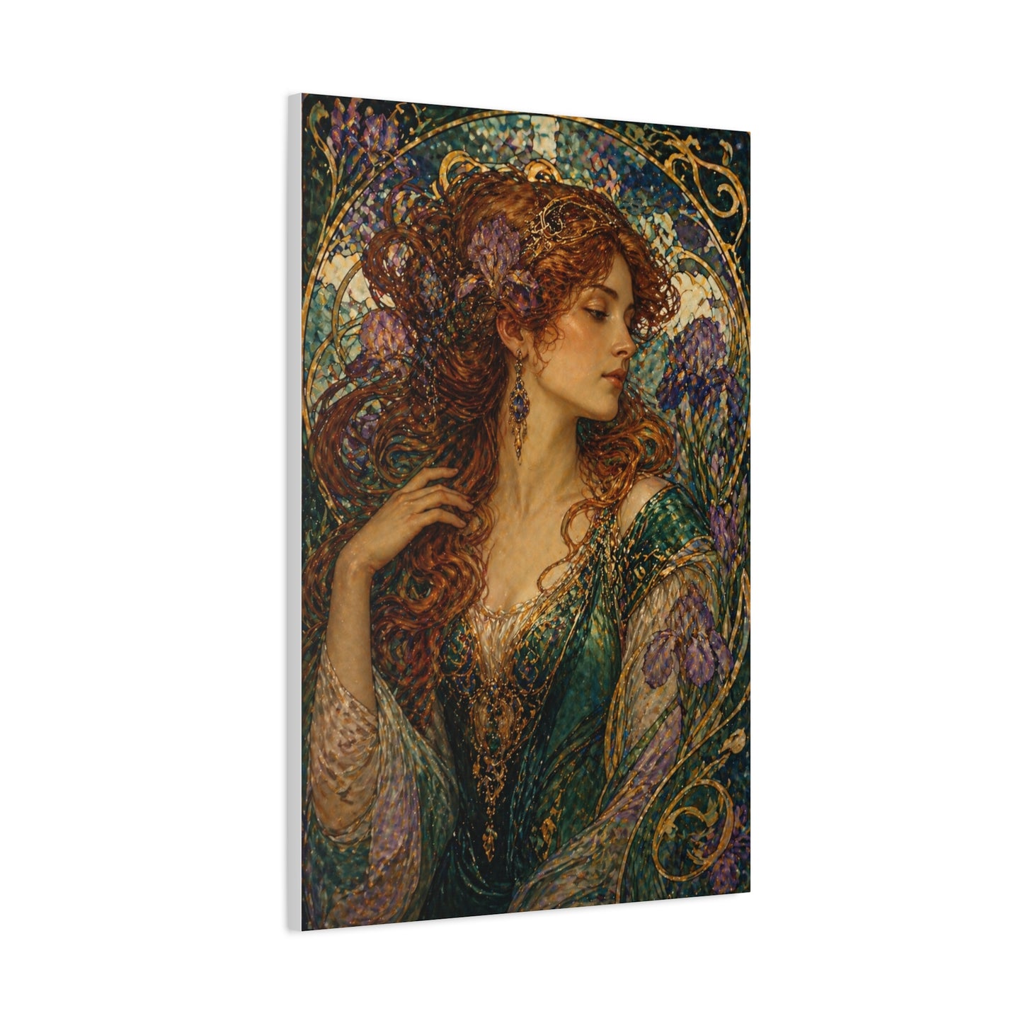Art Nouveau Woman Ornamental Portrait Wall Art & Canvas Print