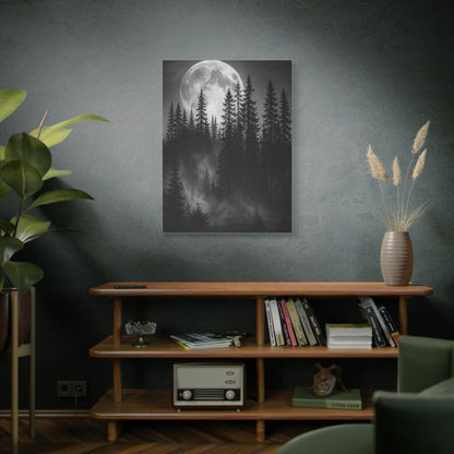 Moonlit Pine Forest Mystical Night Trees Wall Art & Canvas Print