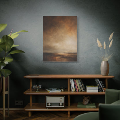 Earthy Brown Horizon Abstraction Wall Art & Canvas Print