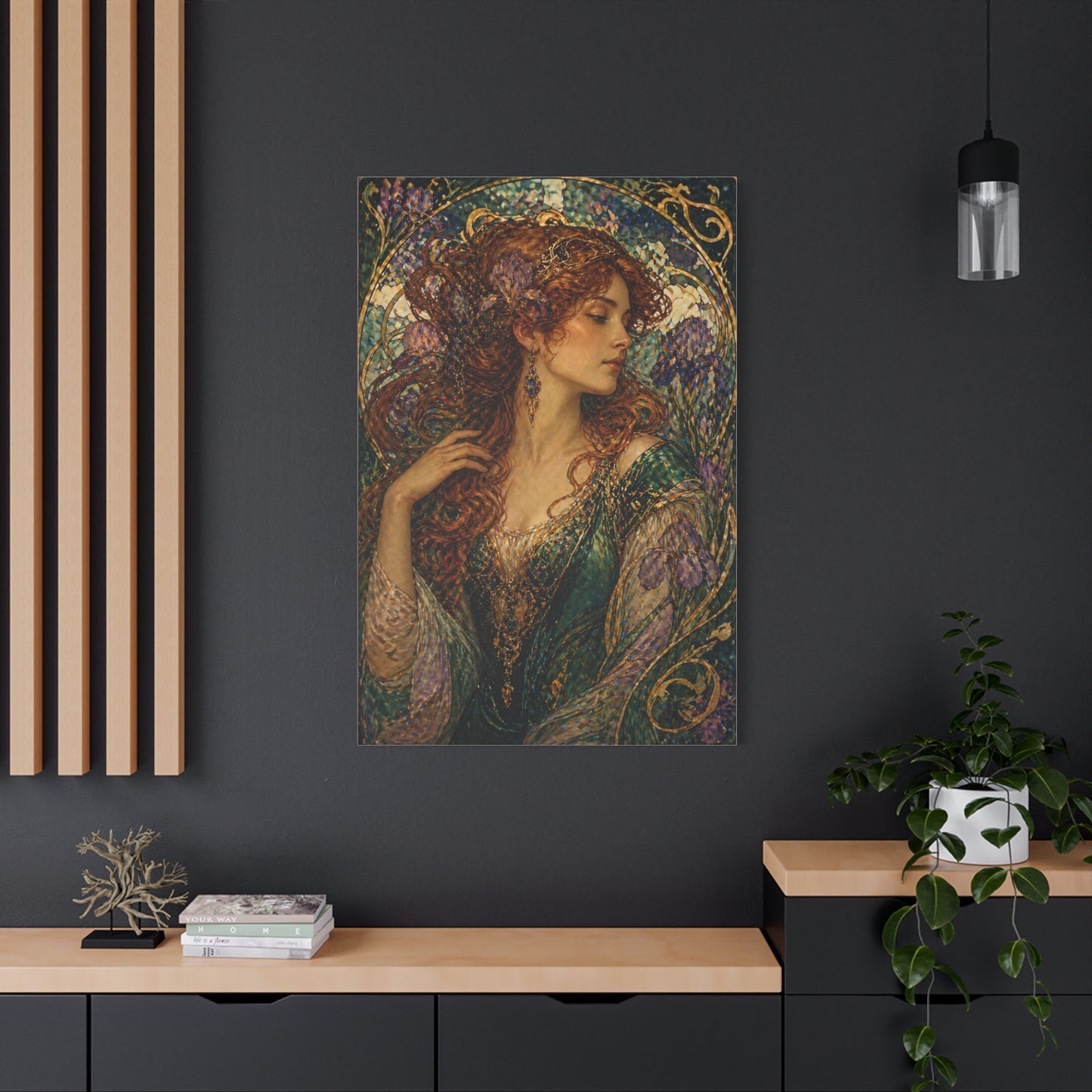 Art Nouveau Woman Ornamental Portrait Wall Art & Canvas Print