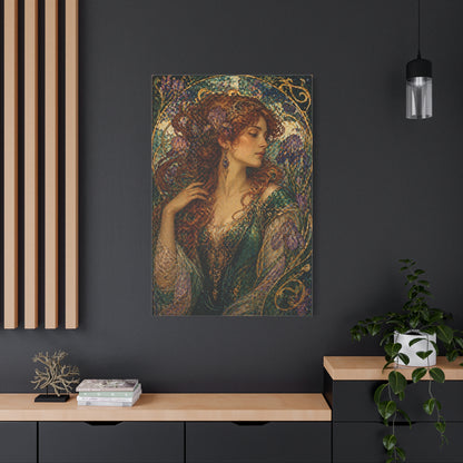 Art Nouveau Woman Ornamental Portrait Wall Art & Canvas Print