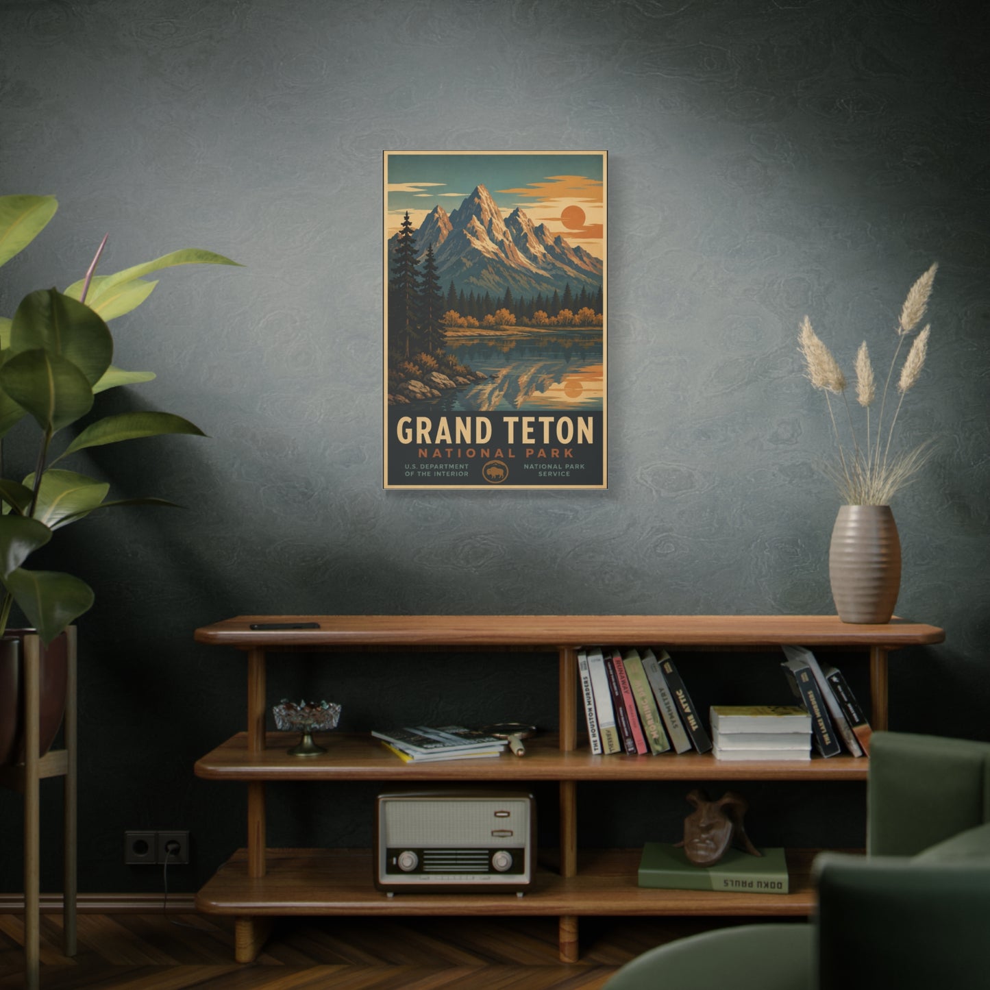 Grand Teton Vintage National Park Poster Wall Art & Canvas Print