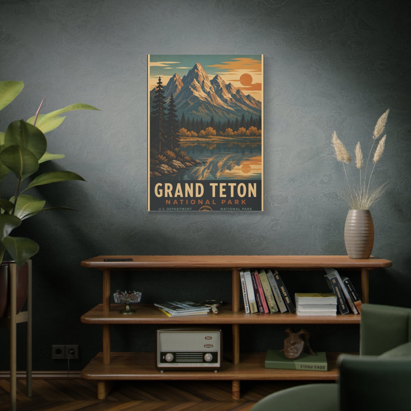 Grand Teton Vintage National Park Poster Wall Art & Canvas Print