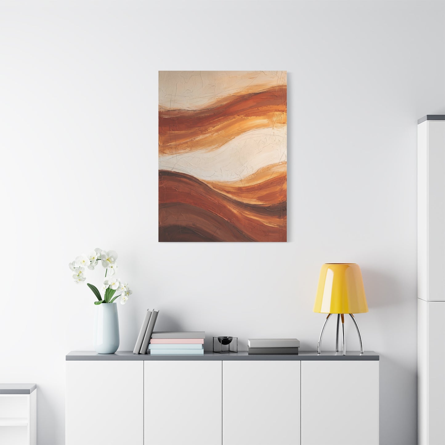 Terracotta Flow Minimal Abstract Wall Art & Canvas Print
