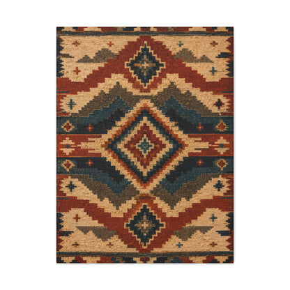 Navajo Inspired Geometric Textile Southwest Wall Art & Canvas Print
