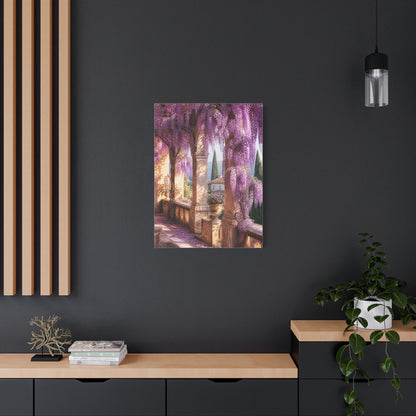 Cascading Wisteria Balcony Scene Wall Art & Canvas Print