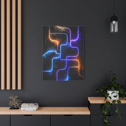 Neon Innovation Circuit Flow Wall Art & Canvas Print