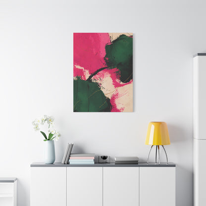 Bold Pink and Emerald Abstract Wall Art & Canvas Print