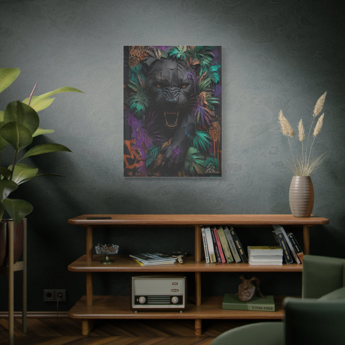 Wild Panther Graffiti Fusion Street Wall Art & Canvas Print