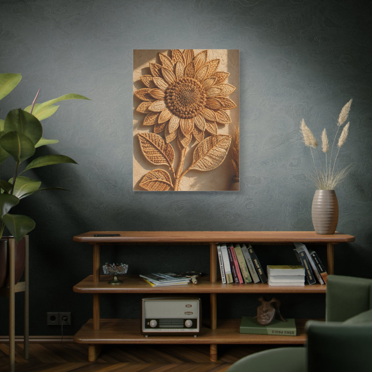 Artisan Woven Sunflower Relief Wall Art & Canvas Print