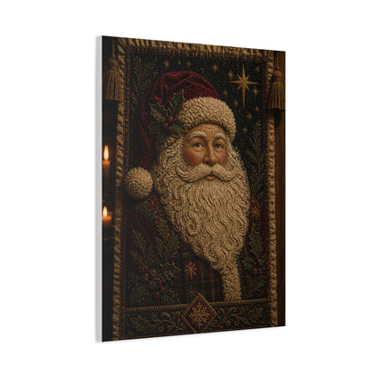 Handcrafted Textile Santa Tapestry Wall Art & Canvas Print