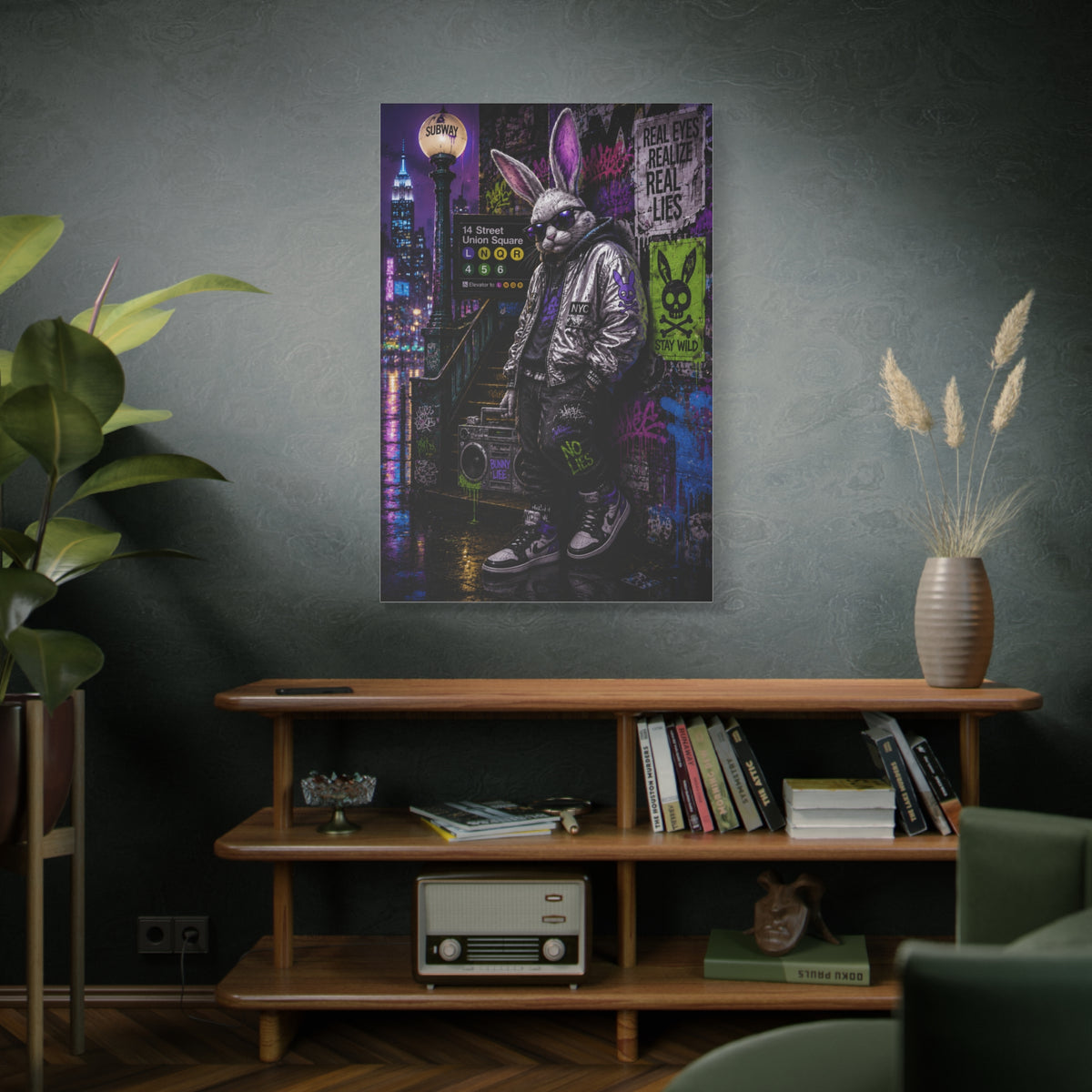 Urban Rebel Bunny NYC Street Wall Art & Canvas Print