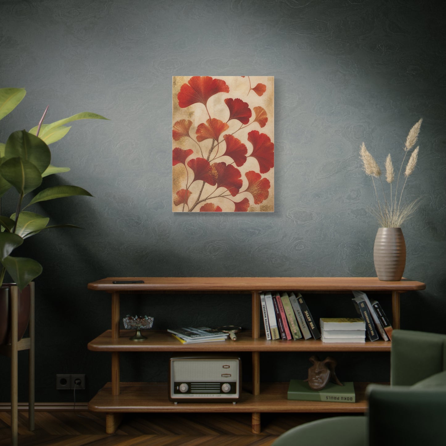 Red Ginkgo Botanical Composition Wall Art & Canvas Print