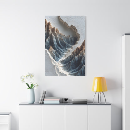 Sculpted Topographic Mountain Relief Wall Art & Canvas Print