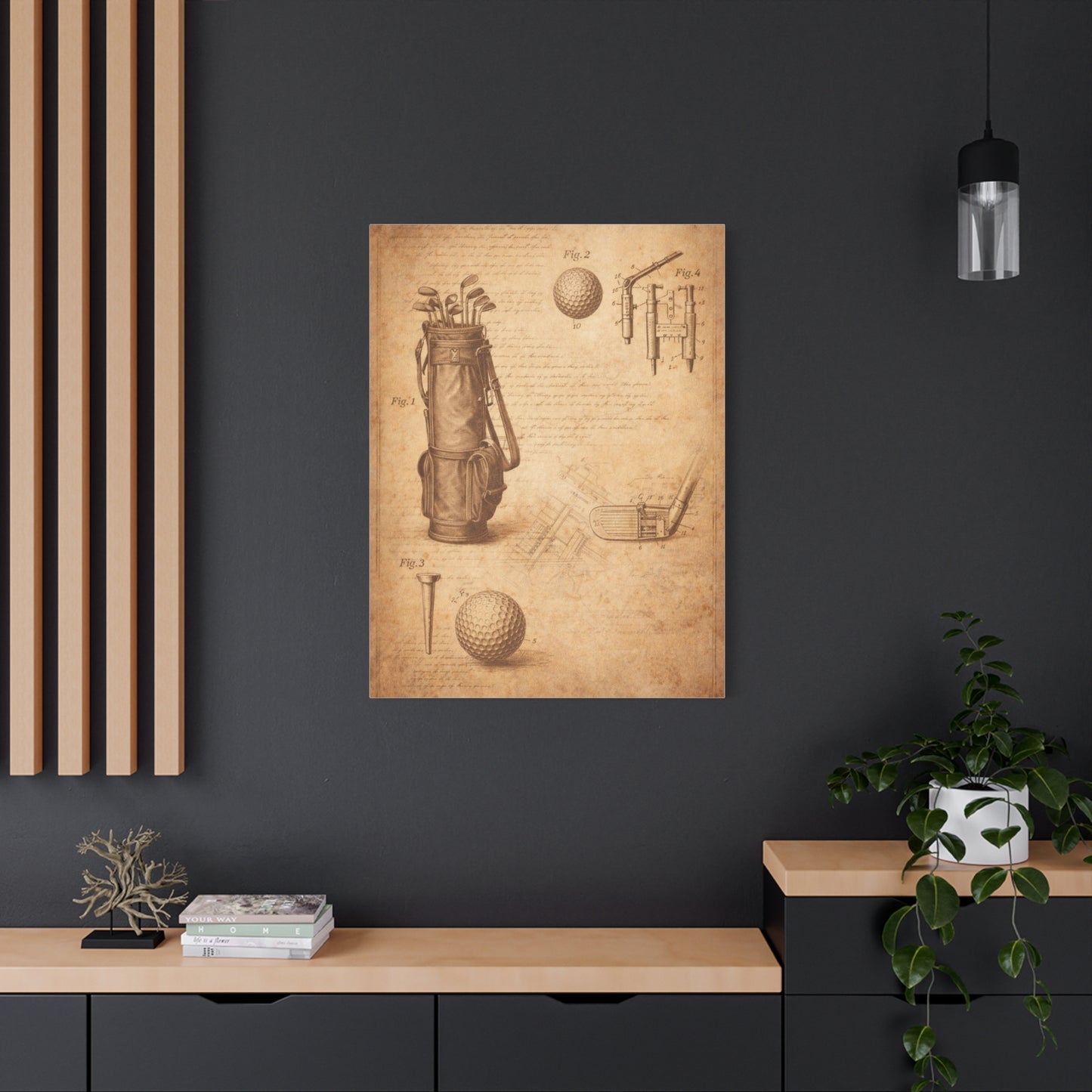 Vintage Golf Equipment Patent Study Wall Art & Canvas Print