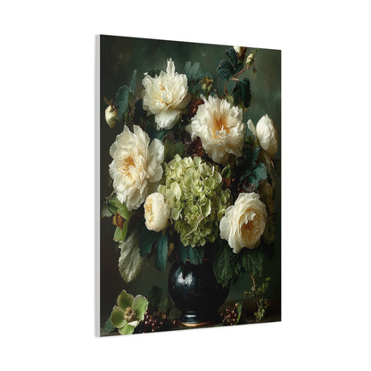Dutch Floral Green Still Life Wall Art & Canvas Print