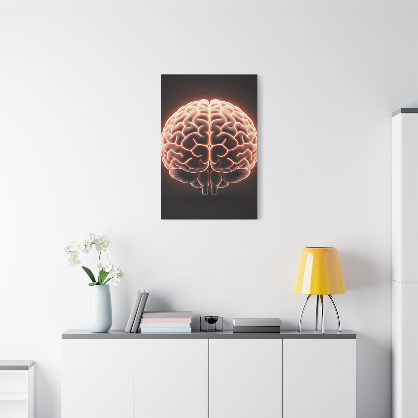 Illuminated Human Brain Wall Art & Canvas Prints