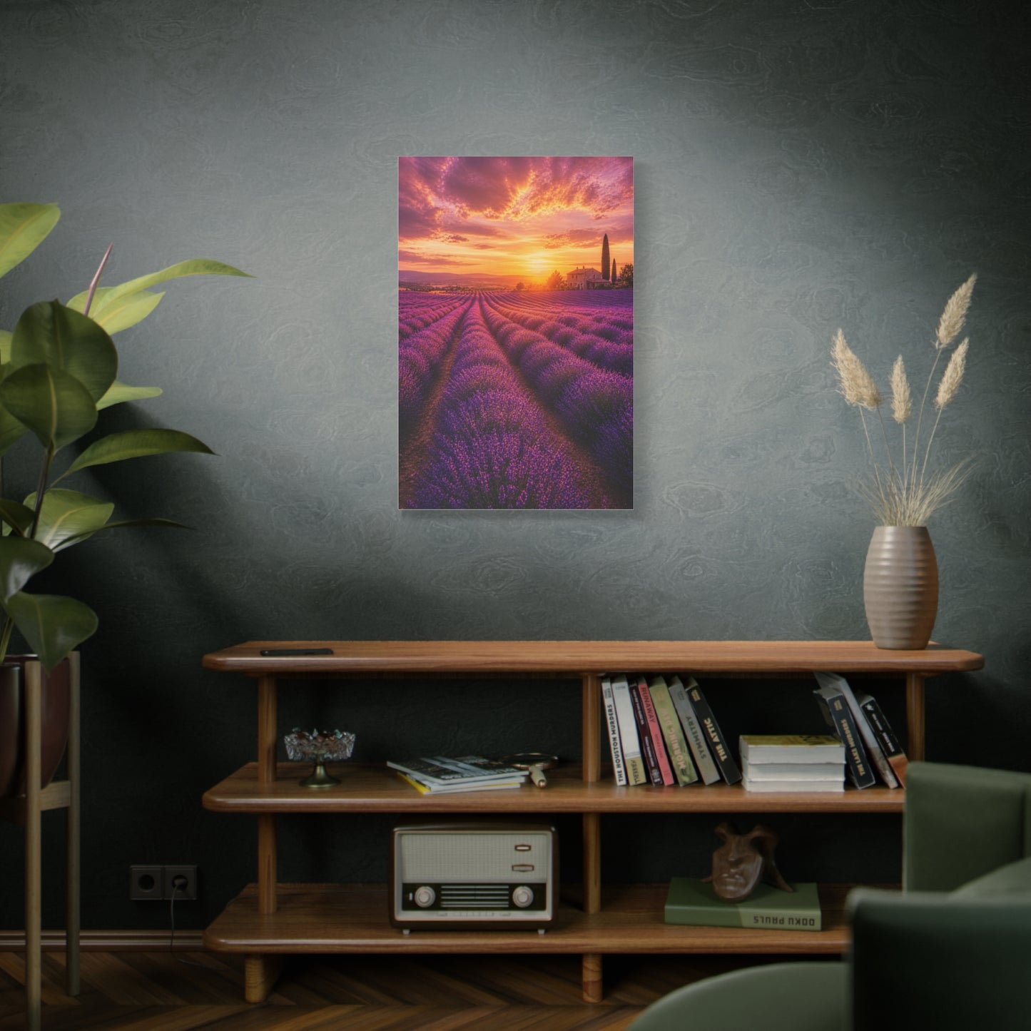Lavender Fields Sunset Landscape Wall Art & Canvas Print