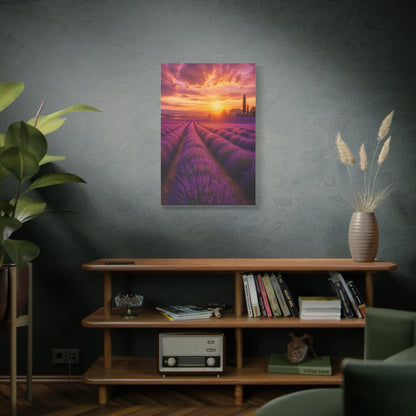 Lavender Fields Sunset Landscape Wall Art & Canvas Print