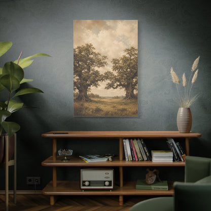 Twin Oak Harmony Landscape Trees Wall Art & Canvas Print