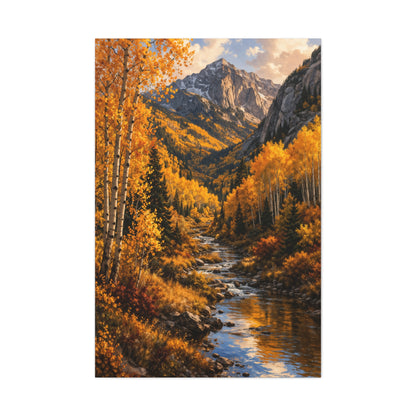 Autumn Aspen Mountain Valley Wall Art & Canvas Print