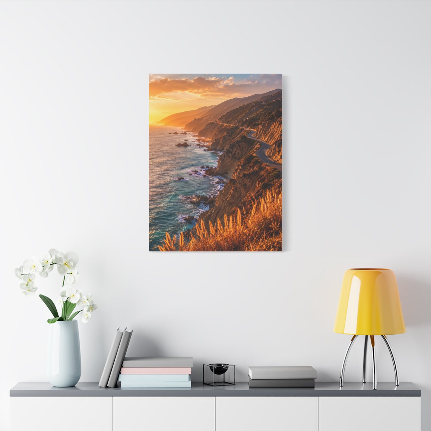 Malibu Coastal Cliffs at Golden Hour Wall Art & Canvas Print