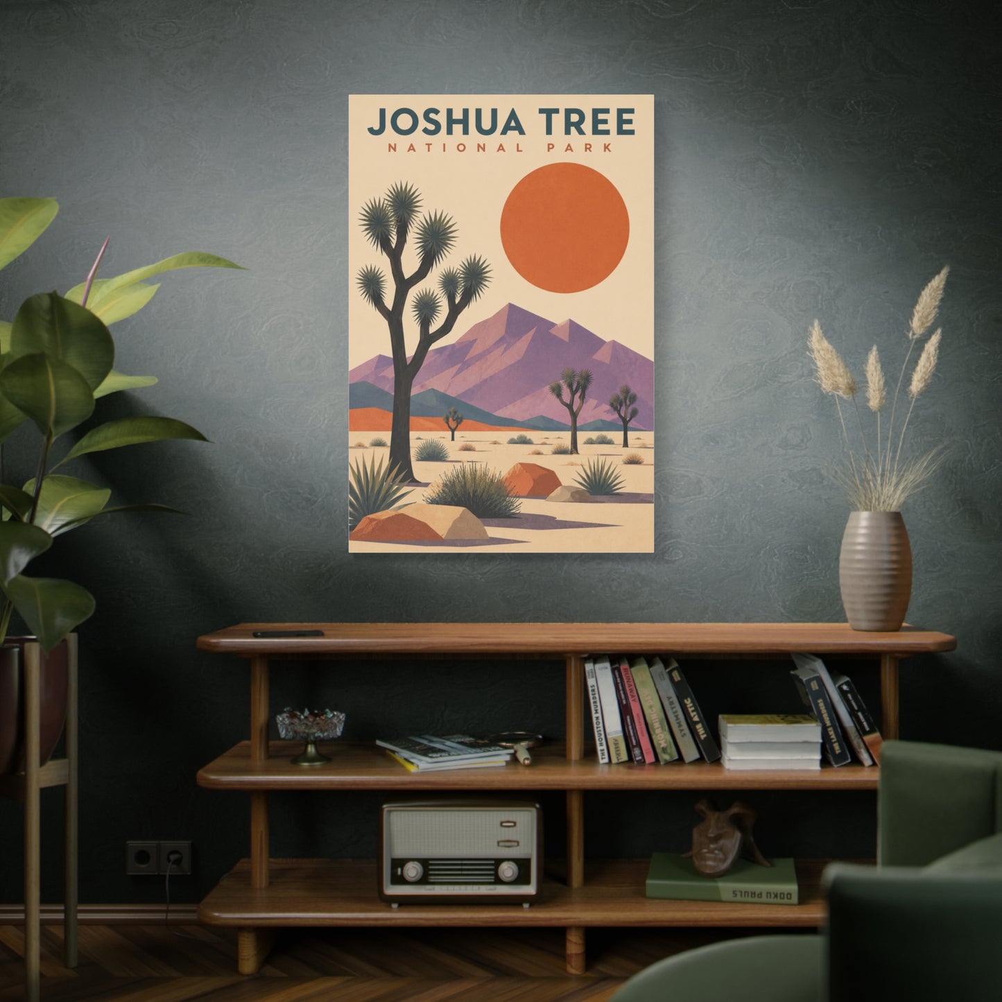 Joshua Tree National Park Retro Poster Southwest Wall Art & Canvas Print
