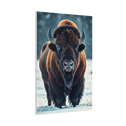 Winter American Bison in Snow Landscape Wall Art & Canvas Print