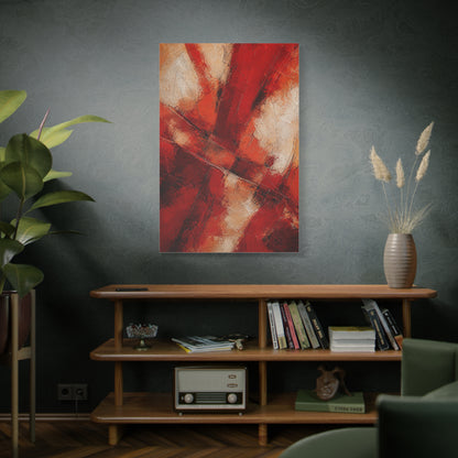 Textured Red Cross Pattern Abstraction Wall Art & Canvas Print