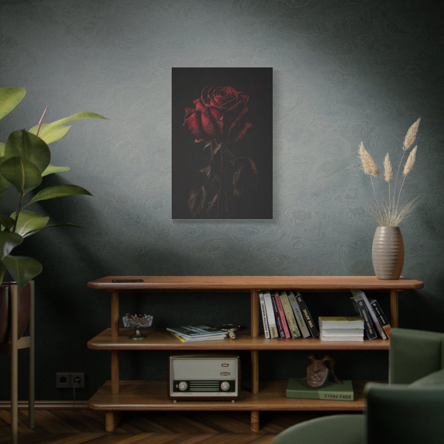 Dark Crimson Rose Still Life Wall Art & Canvas Print