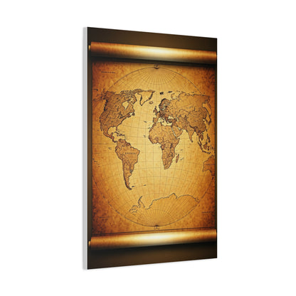 Classic Sepia World Atlas Scroll Wall Art & Canvas Prints