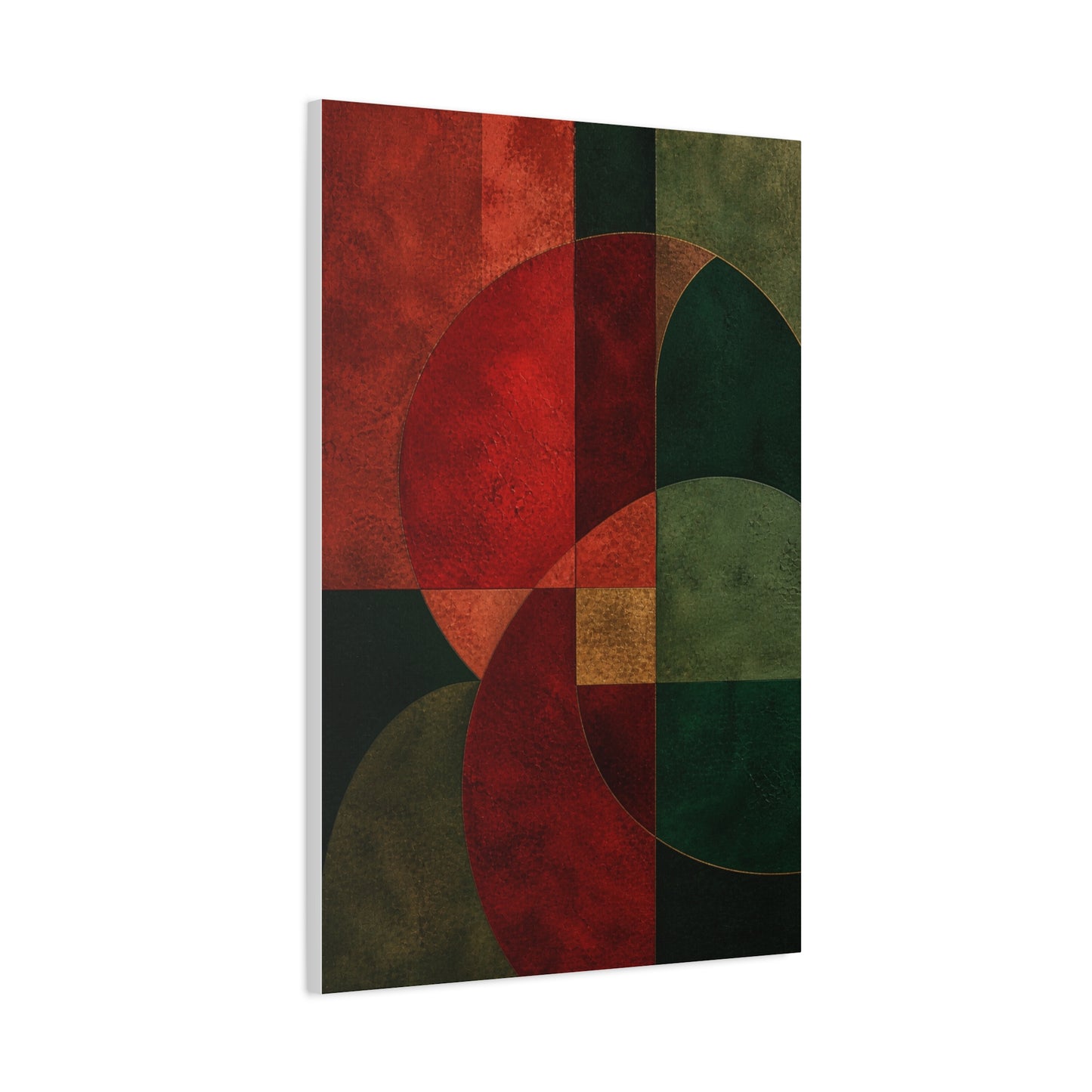 Red and Emerald Geometric Abstract Wall Art & Canvas Print