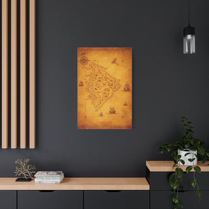 Old Pirate Island Chart Wall Art & Canvas Prints