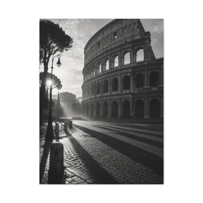 Colosseum Morning Light Monochrome Wall Art & Canvas Print