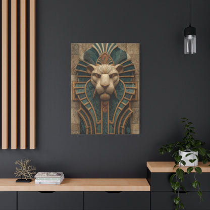 Art Deco Lion Architectural Relief Wall Art & Canvas Print
