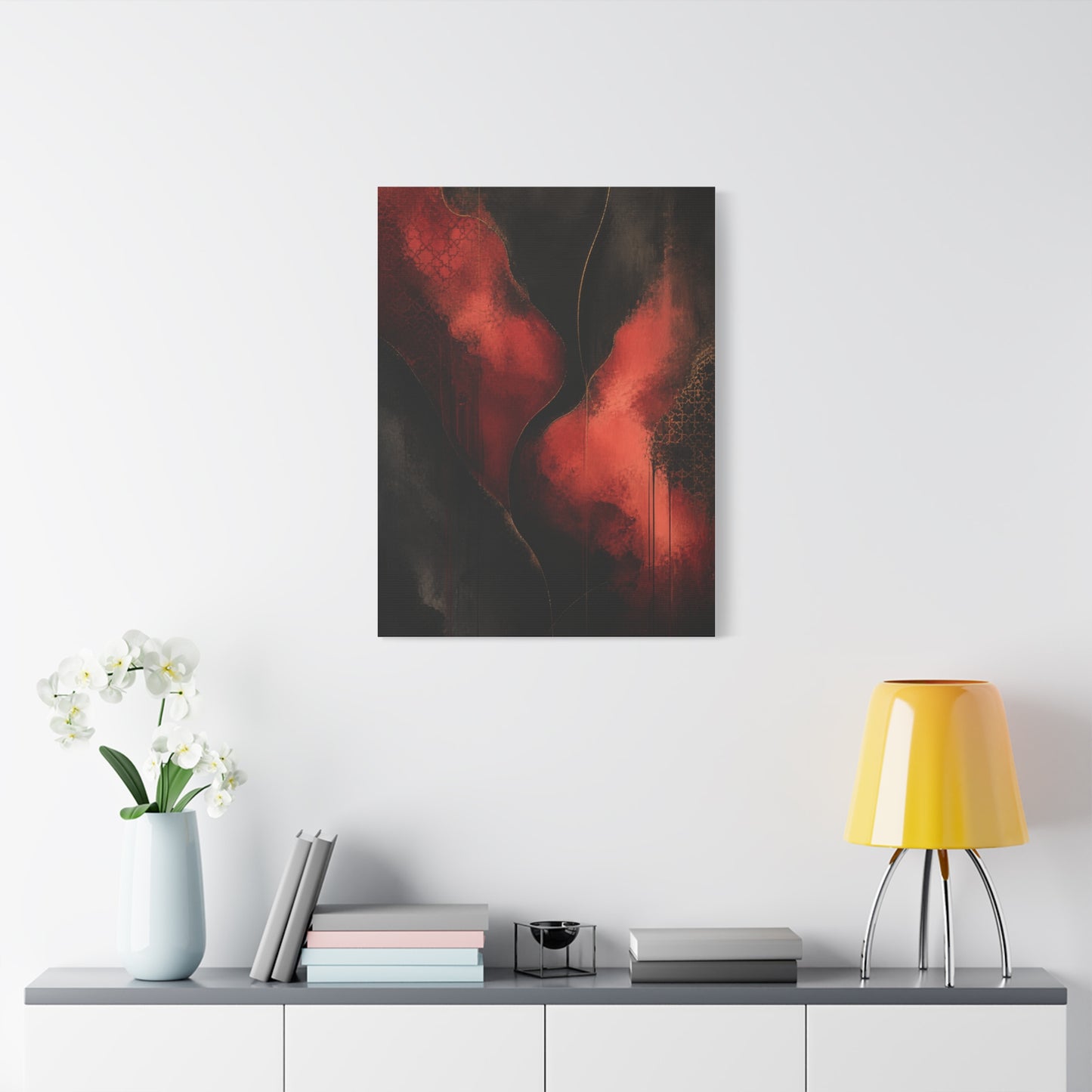 Red and Black Luxury Abstract Flow Wall Art & Canvas Print