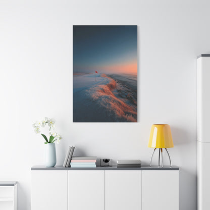 Frosted Coastal Green Minimal Golf Wall Art & Canvas Print