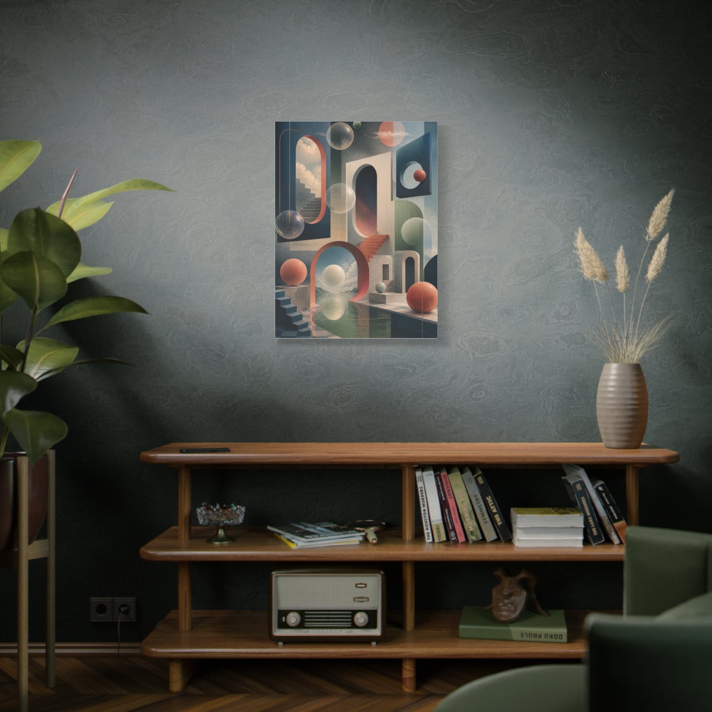 Surreal Geometric Portal Landscape Wall Art & Canvas Print