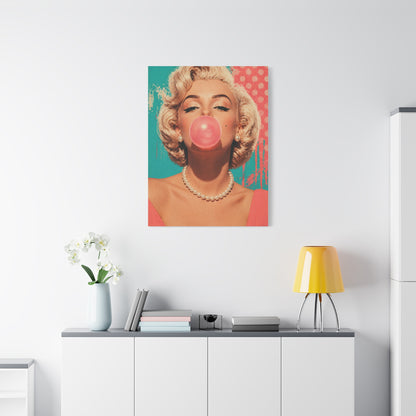 Retro Pop Glam Bubble Portrait Wall Art & Canvas Print