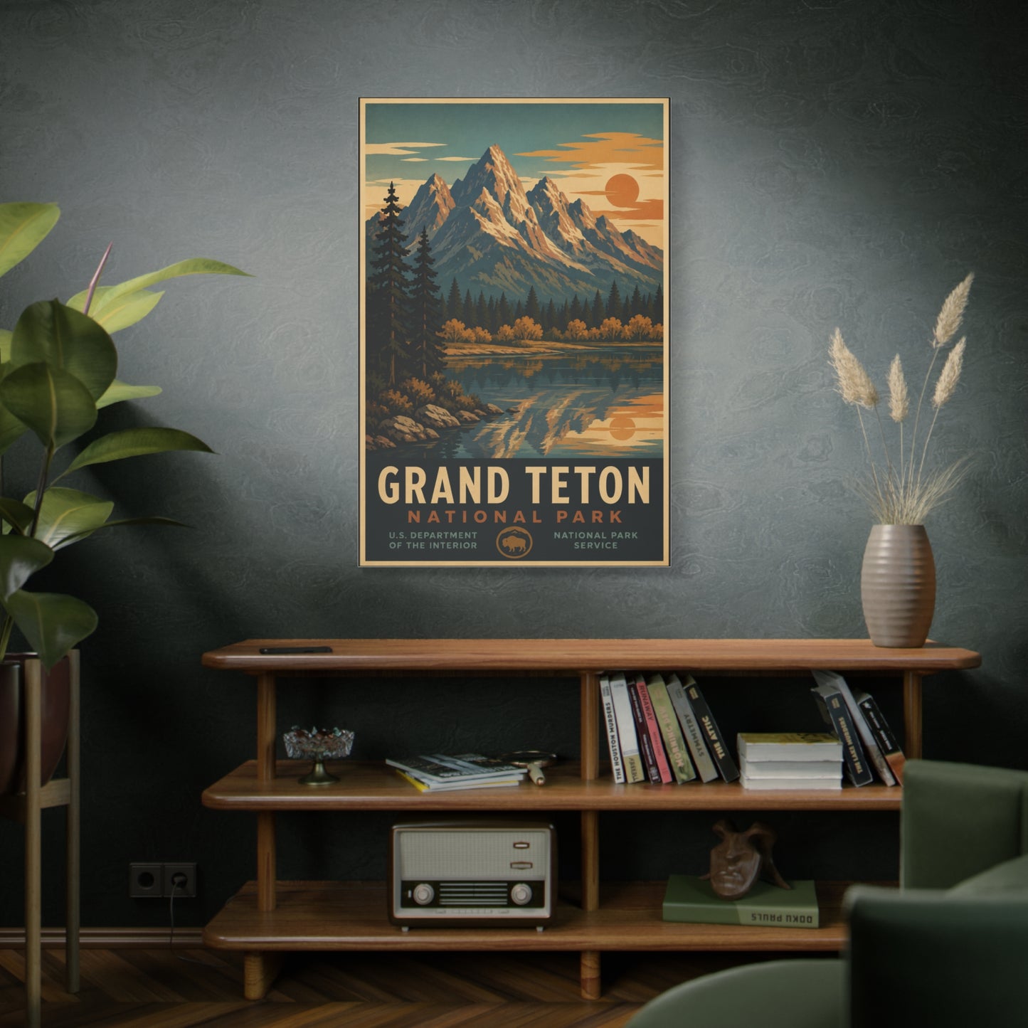 Grand Teton Vintage National Park Poster Wall Art & Canvas Print