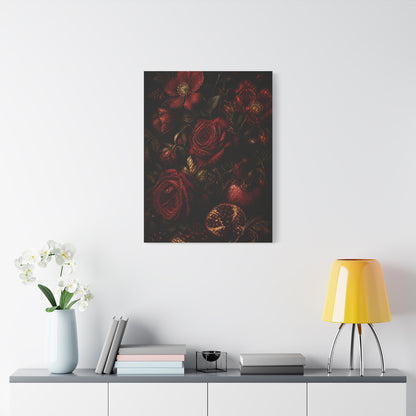Dark Red Botanical Still Life Wall Art & Canvas Print