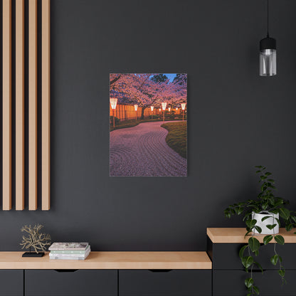 Japanese Lantern Garden With Cherry Blossoms Wall Art & Canvas Prints